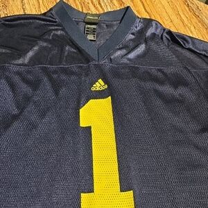 Adidas Blue and Yellow Jersey Shirt with Mesh Design.SIZE IS BIG AND TALL 2XL